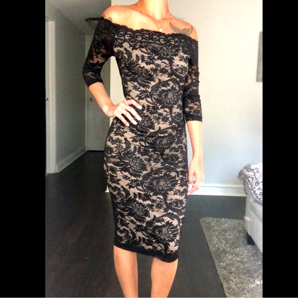 Lace off the shoulder dress